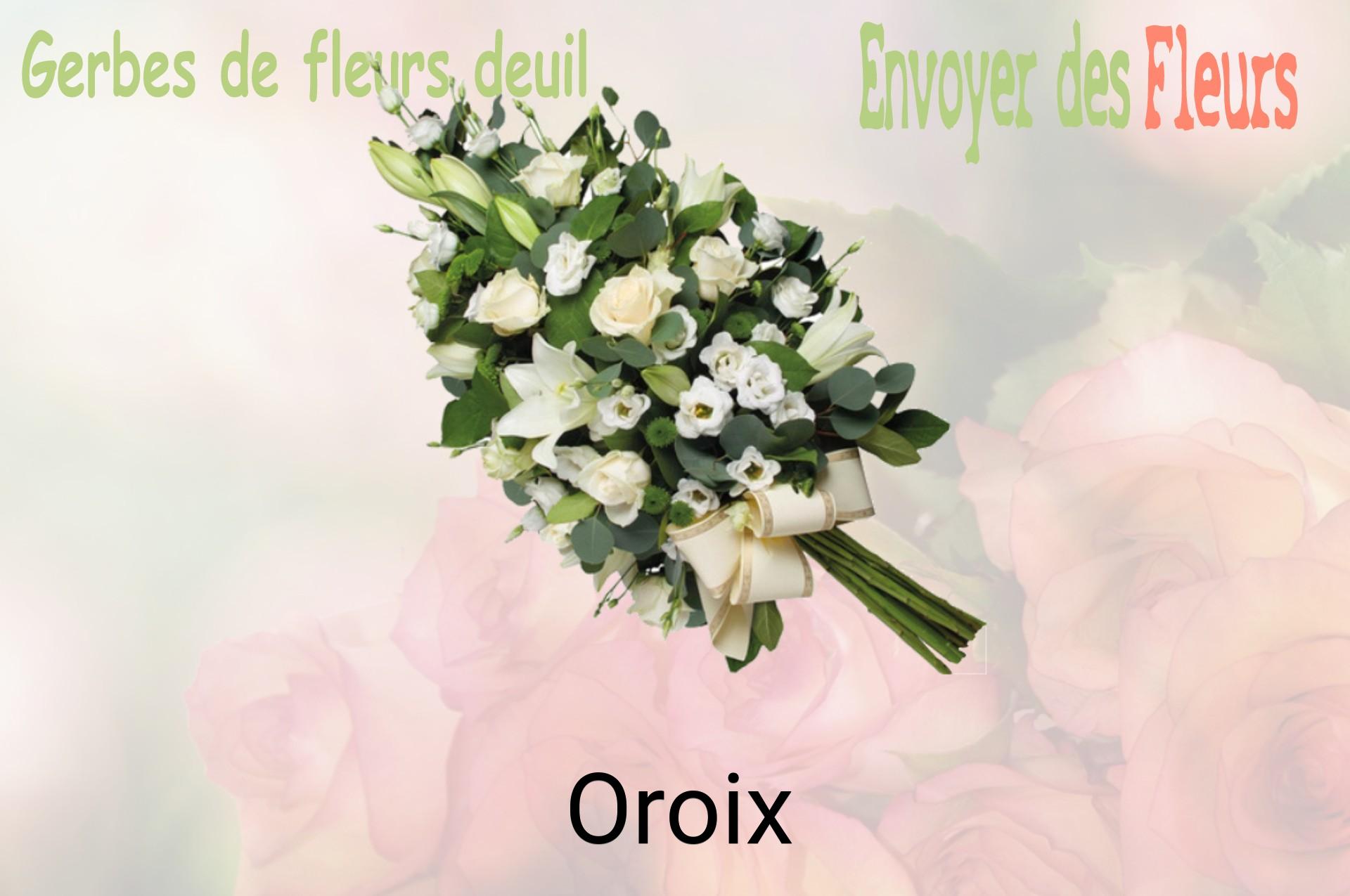 Gerbe de fleurs de deuil livrée à Oroix